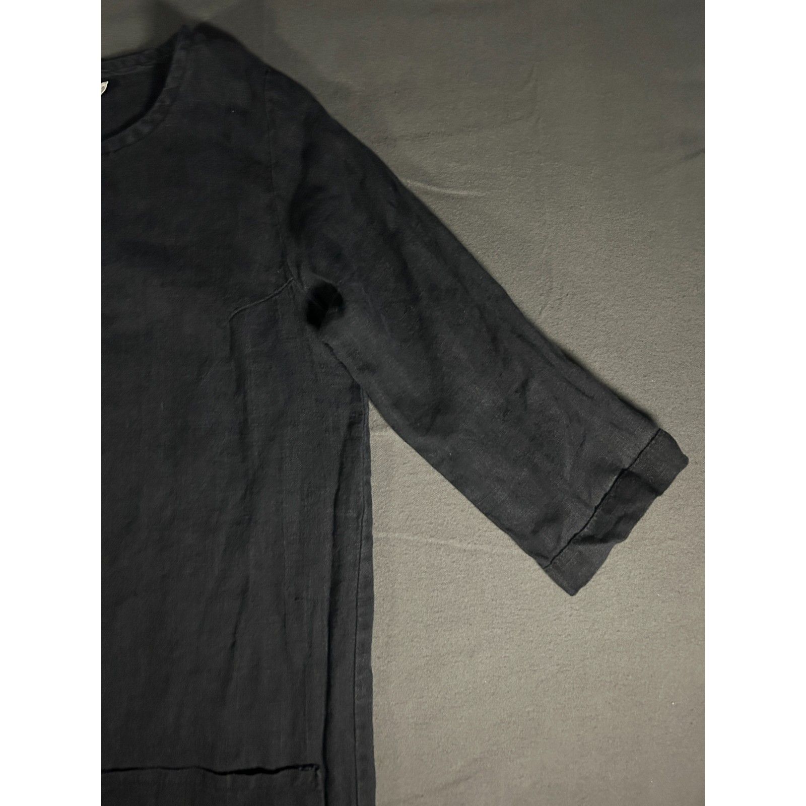 Nwot Cottagecore Pyne & Smith No. 20 Black Linen Shift Tunic Dress Pockets Xs — image 8 of 8
